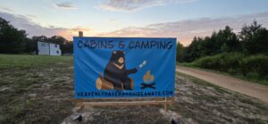 cabins and camping sign